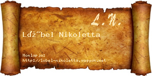 Löbel Nikoletta névjegykártya