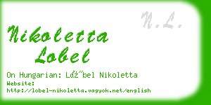 nikoletta lobel business card